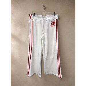 Diet Coke x Target Large Wide Leg Track Pants White Red Side Stripe Lounge